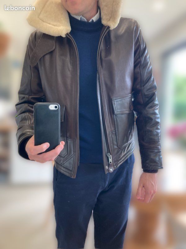 Blouson cuir aviateur Schott (image 1)