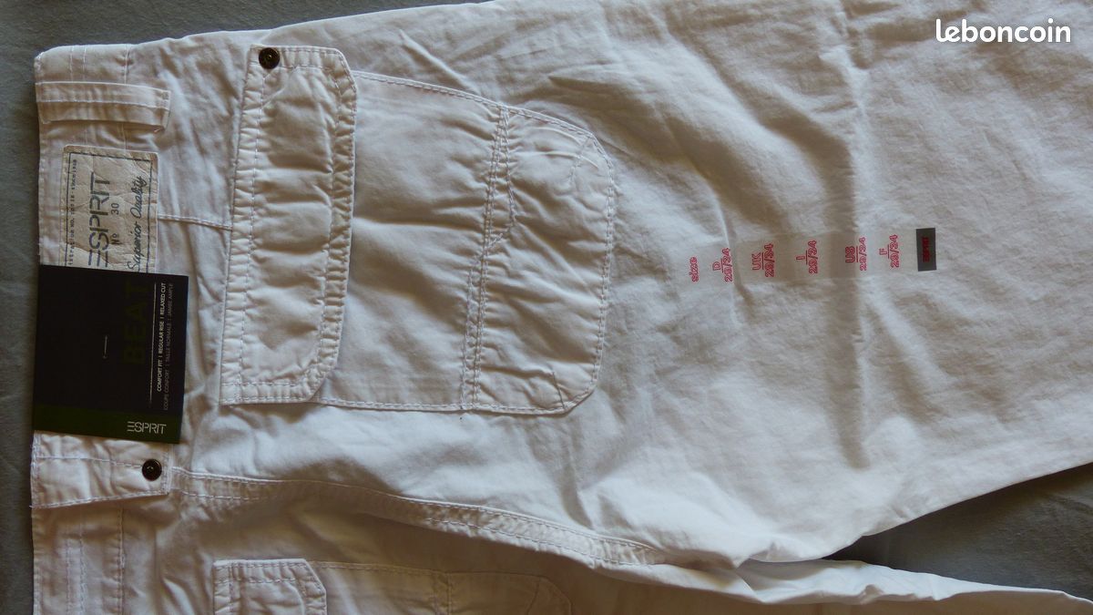2 x Pantalons Coton Esprit / 1 Blanc + 1 Noir Taille M/38 (image 7)