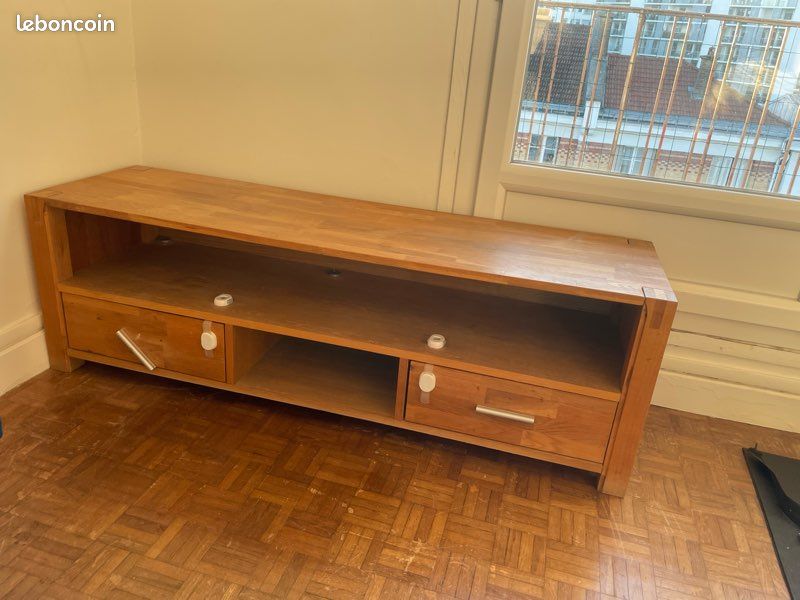 Meuble TV vintage en bois (image 1)
