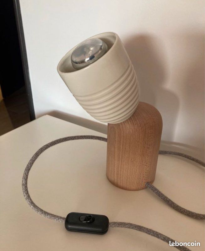 Pol lampe bois et céramique (image 2)
