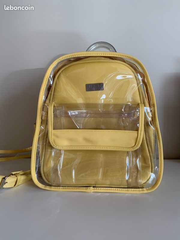 Sac à main ou bandoulière transparent et jaune (image 2)