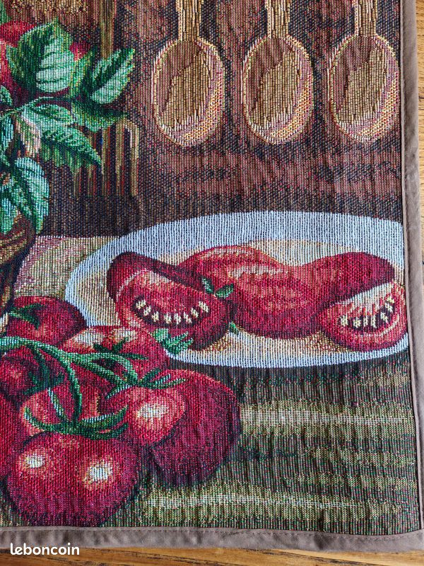 Cantonnière / Tapisserie Murale Tissée Style Français Campagne - Coton Multicolore - Occasion Bon état