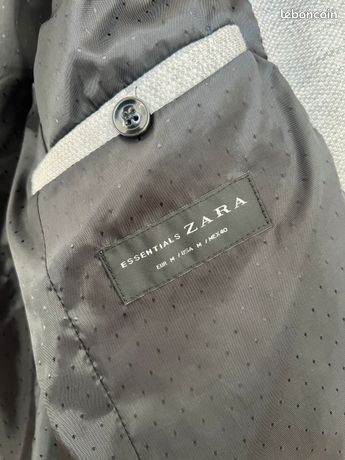 Veste Bomber Zara Homme Grise - Taille M, Occasion Très Bon état, Poches Intérieures