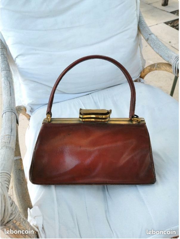 Sac à Main Bandoulière Vintage Style Art-déco - Blanc - Occasion Comme Neuf