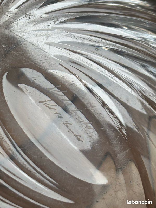 Saladier / coupe en cristal Val Saint-Lambert signée – modèle torsadé – Ø 24 cm (image 4)
