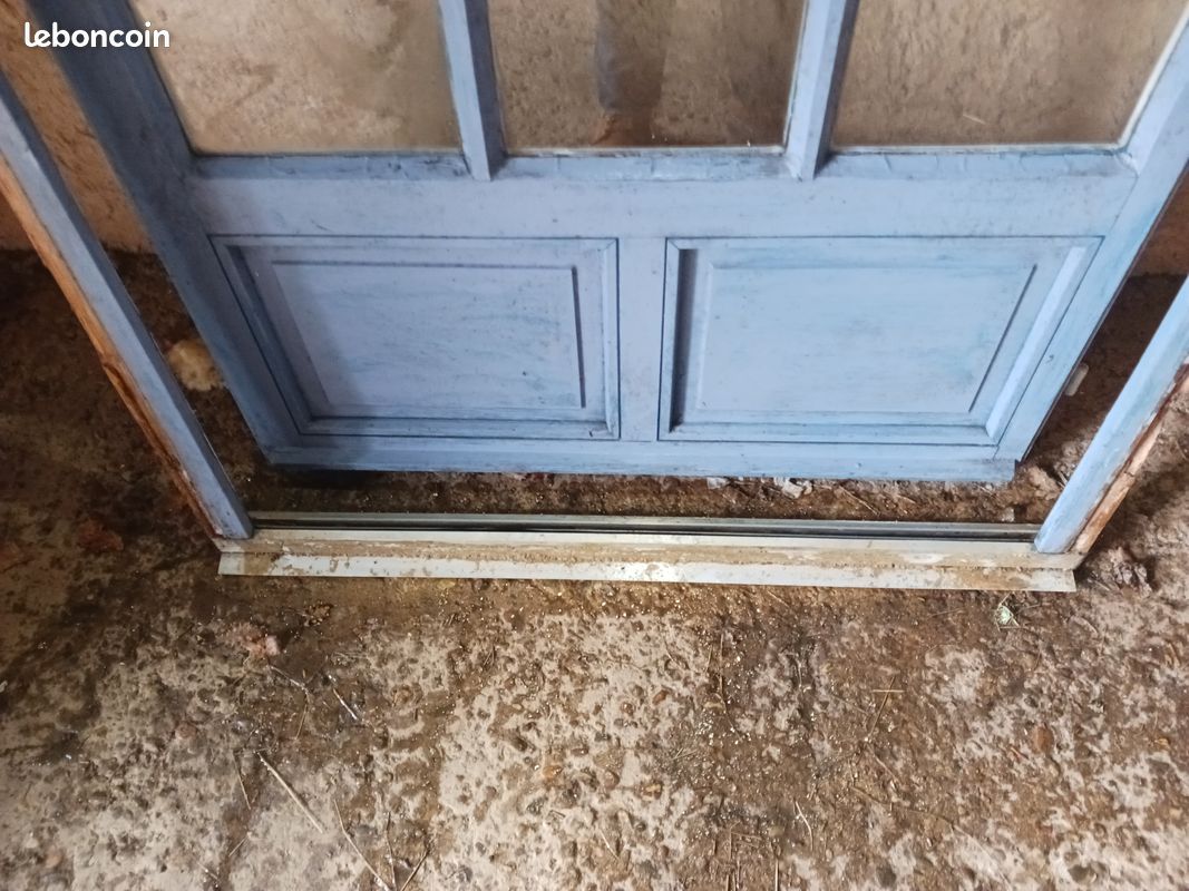 Lapeyre porte fenêtre extérieur avec cadre 95 cm de large avec simple vitrage petits carreaux (image 3)
