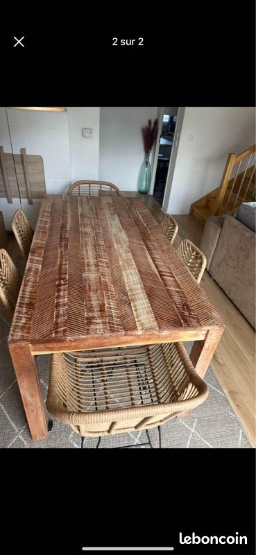 Table en bois massif maison du monde (image 2)