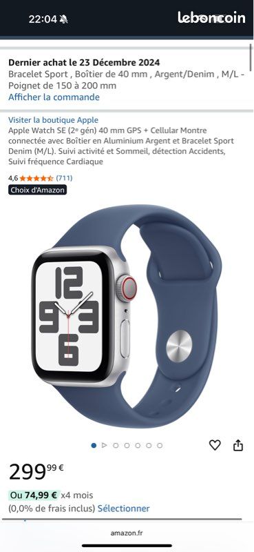 Amazon Apple Watch Suivi Sommeil Active