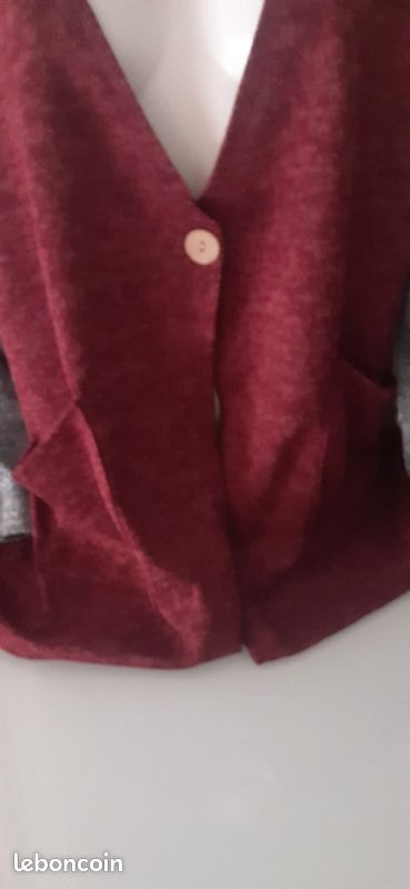 Une veste grise et bordeaux taille unique marque Made In Italy Fashion (image 9)