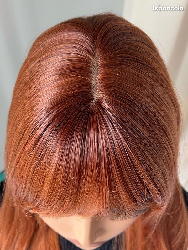 Perruque Femme Longue Roux Cuivré Intense Prisca 350 - Synthétique, Ondulée, Neuve