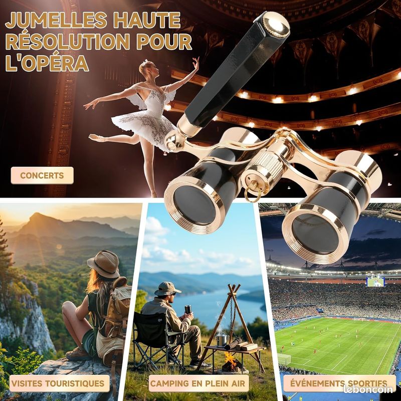 Lunettes d'opéra Jumelles 3X25 théâtre BK7 Optique télescope Portable