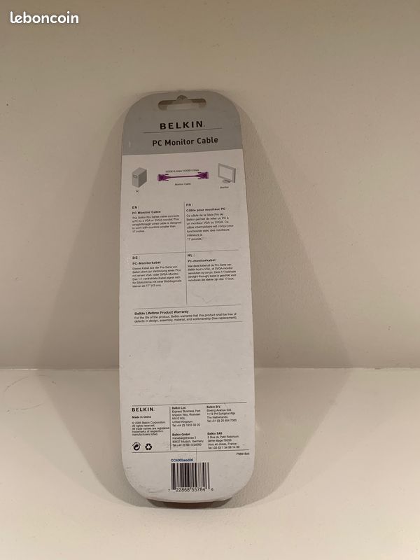 Câble pour moniteur PC, VGA ou SVGA, marque BELKIN (image 2)