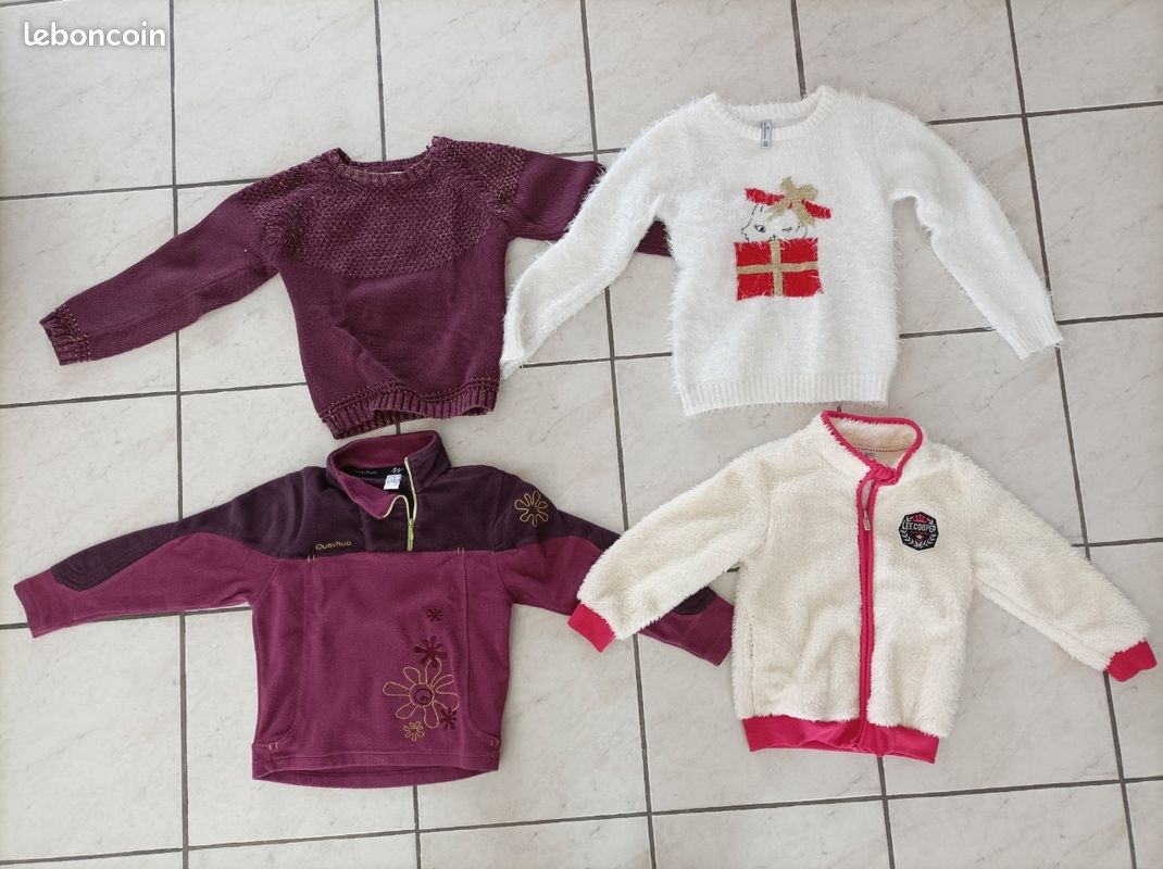 Lot de 4 pull et gilet chaud pour fillette 6-8 ans (image 1)