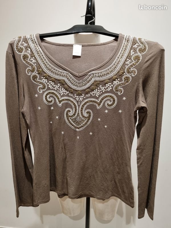 Blouse femme en fluide Camïeu-taille 40 (image 1)