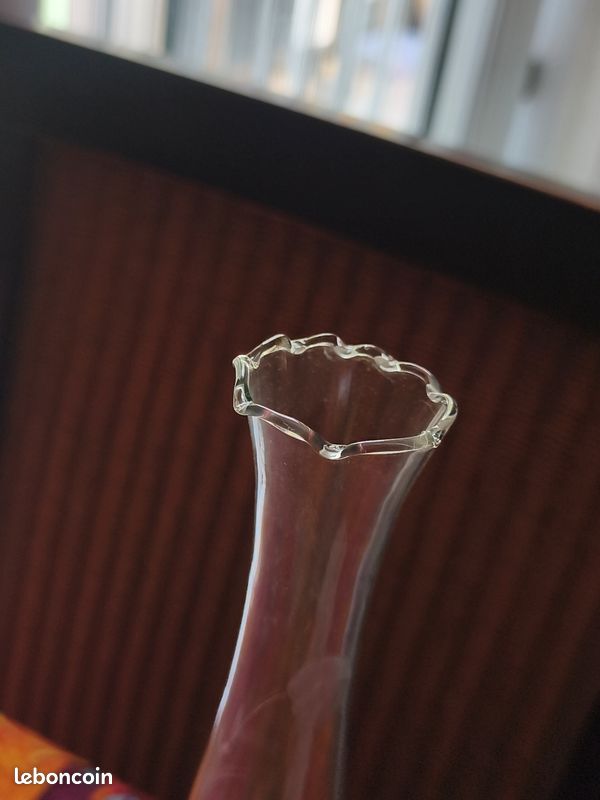Vintage vase verre décoré (image 3)