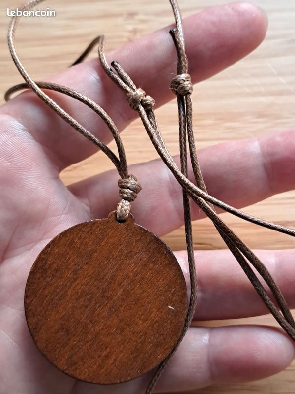 Pendentif Trèfle 🍀 bois verre femme (image 5)