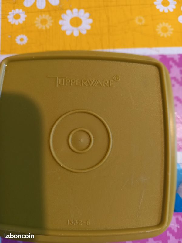 Lot De 3 Boîtes Tupperware Vintage Jaunes - Pots à Cornichons Et Condiments