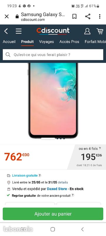 Vends samsung s10e (image 1)