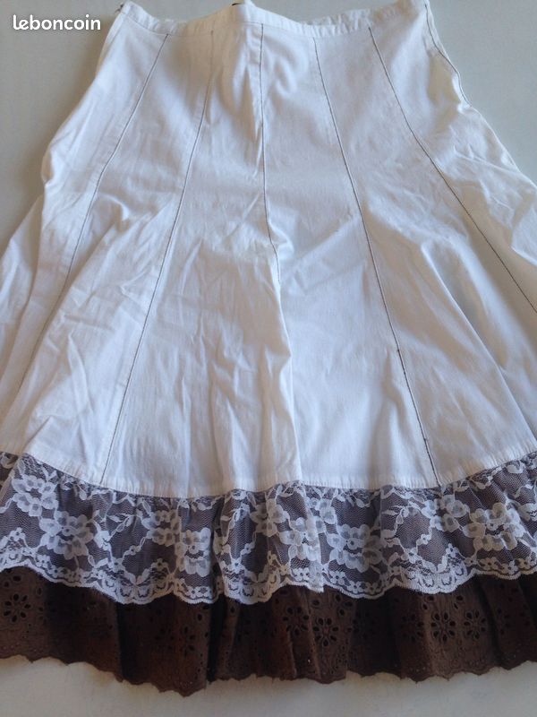 Jupe blanche avec dentelle Taille 38 (image 1)