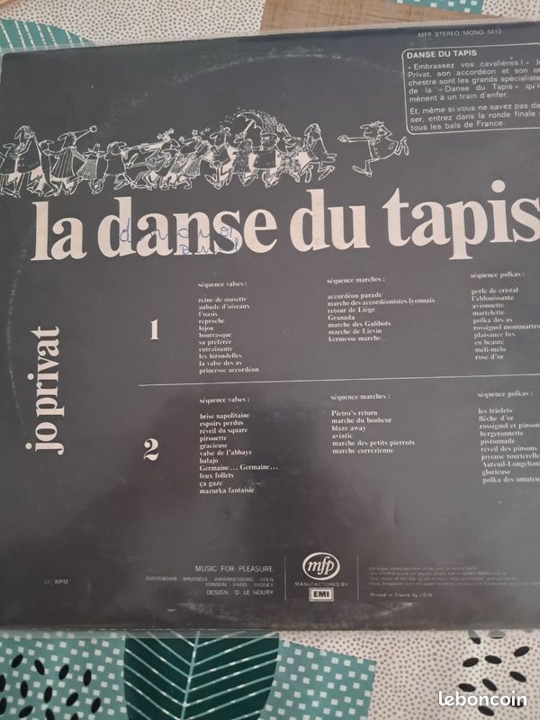 Vinyle LA DANSE DU TAPIS (image 3)