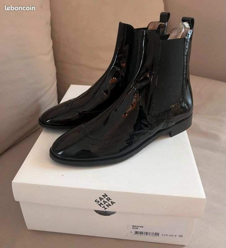Boots noir vernis (image 2)