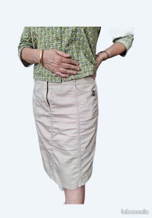 Jupe En Laine Grise Basler - Taille 44/46 - Occasion Très Bon état - Style élégant
