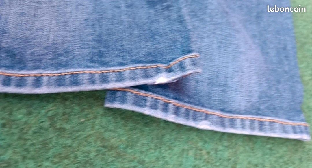 Jean NAF NAF Bleu Dé lavé Droit Taille 40 - Fleur Poche - 98% Coton (image 3)