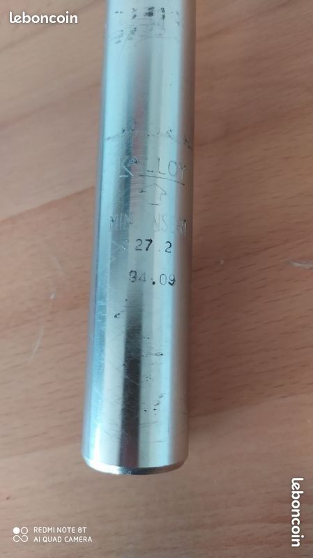 TIGE DE SELLE VTT KALLOY SP ALU ARGENT DIAM 27,2 L350