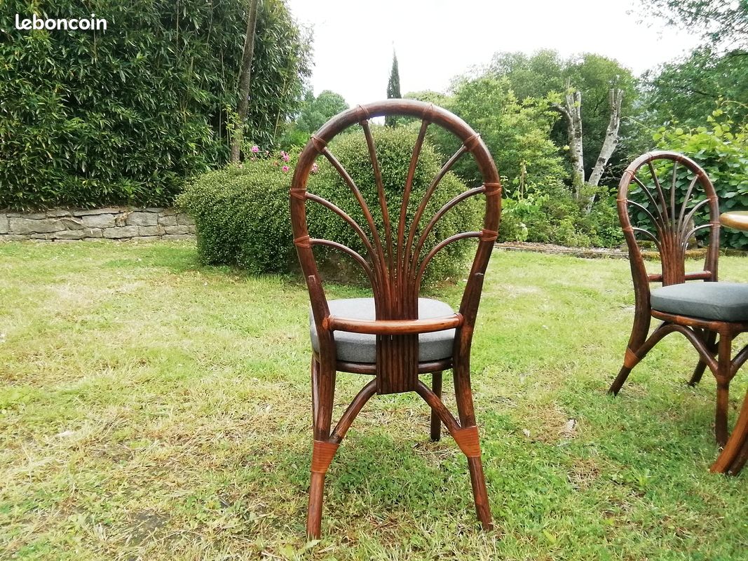 Table et chaises en rotin (image 4)