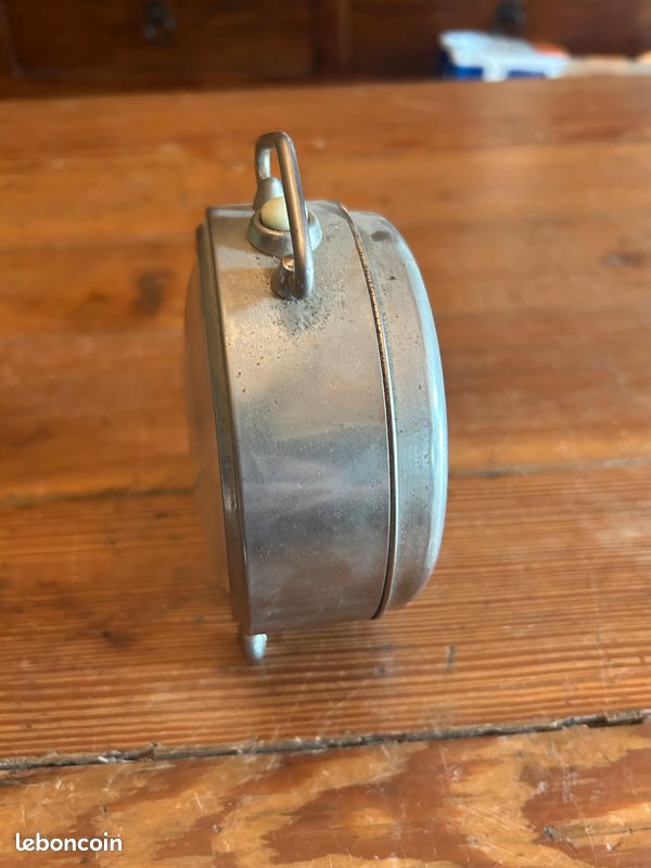 Réveil ancien Jaz Répétition en métal chromé – Made in France – Vintage (image 3)