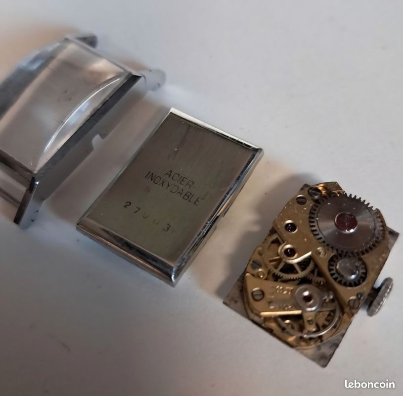 Montre Femme Art Déco Vintage - Boîtier Plaqué Or, Cadran Doré, Mouvement Mécanique (ne Fonctionne Pas)
