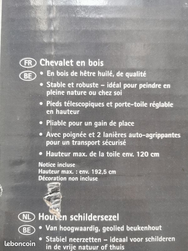 Chevalet de peintre en bois de hêtre (image 7)