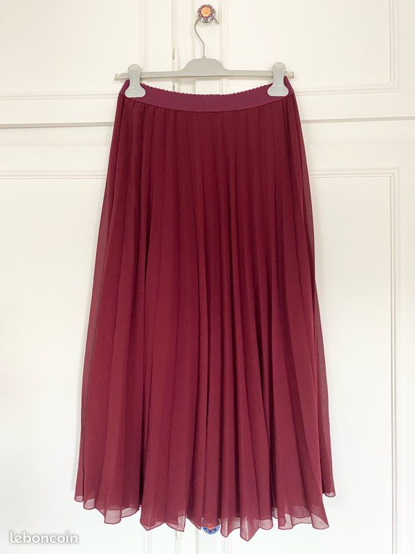 Jupe plissée bordeaux Naf Naf Vêtements