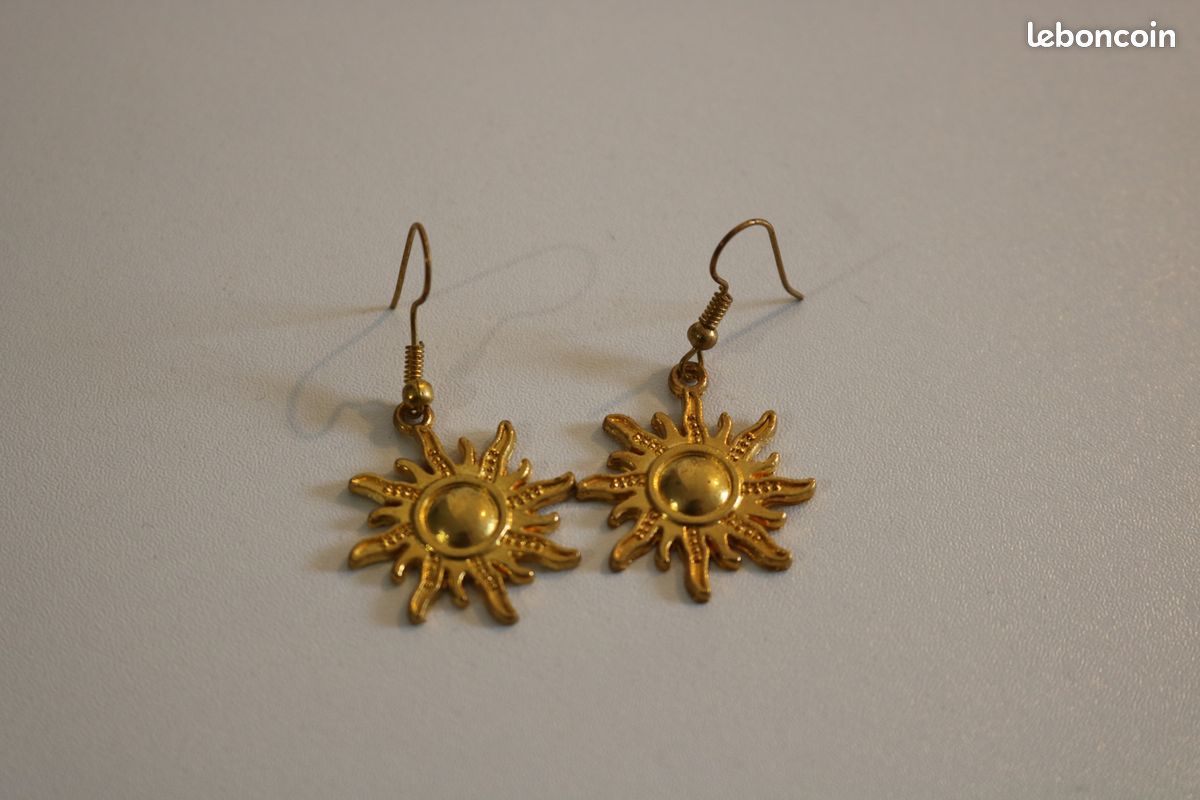 Boucles D'oreilles Boutons En Relief Couleur Or - Style Vintage - Parfait état - Fermoir Clips