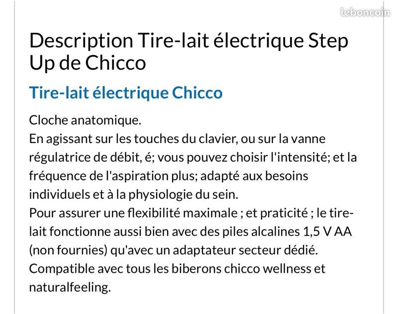 Tire lait électrique Chicco (image 2)