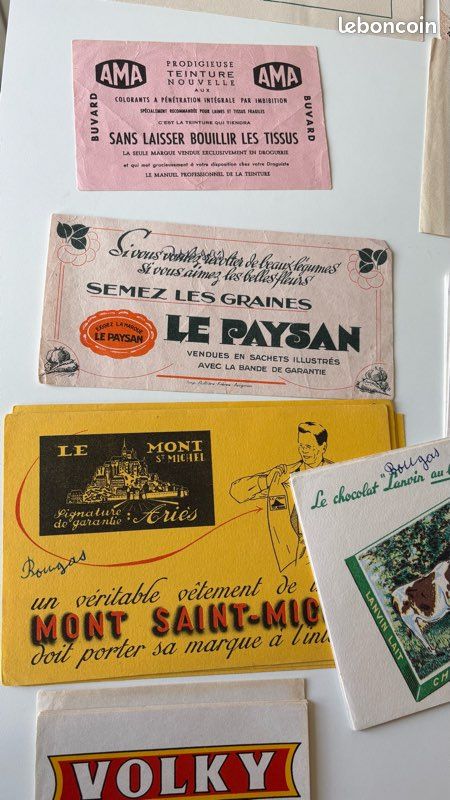Lot 47 buvards publicitaires anciens années 1940-1960 – 29 modèles différents (image 3)