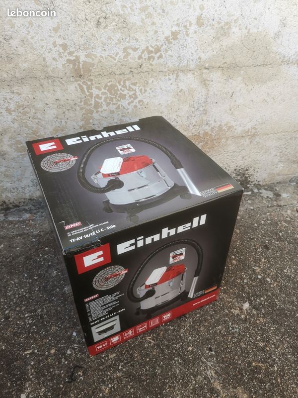 Einhell TE-AV 18/15 Li C-Solo Aspirateur à Cendres Sans Fil Power X-Change 15L - 100 Mbar - Sans Batterie Ni Chargeur