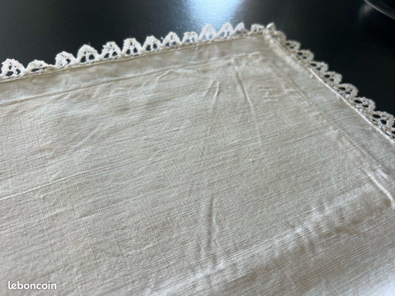 Taie D'oreiller Bébé Vintage - Coton Blanc Brodé - 48x37 Cm - Lavée