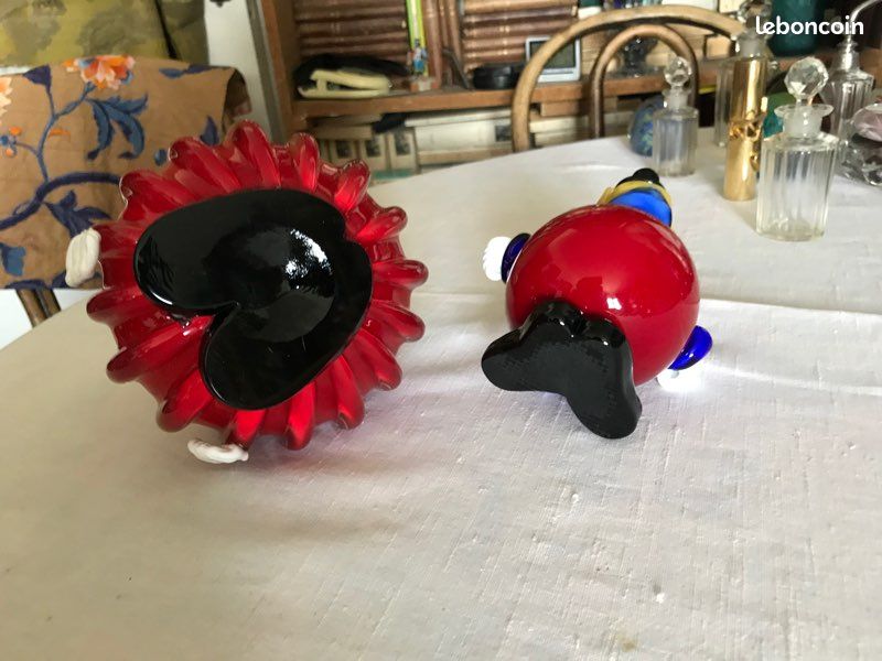 Deux clowns « boule » en verre de MURANO (image 3)