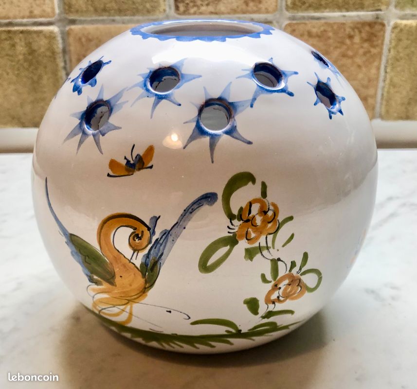 Vase Boule Pique Fleurs MOUSTIERS Martres Tolosane (image 1)