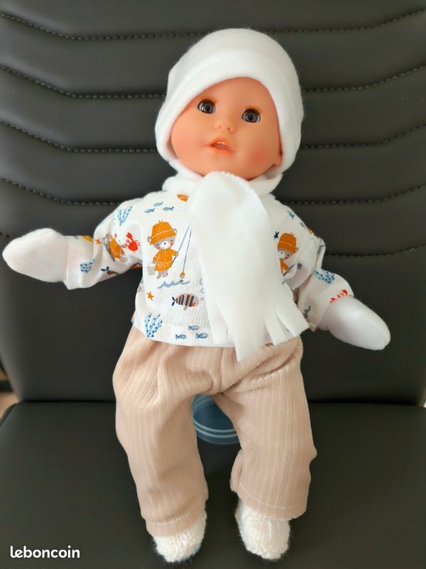 Combinaison En Peluche Pour Poupée 30-45 Cm – Kaki, Doux Et Facile à Enfiler