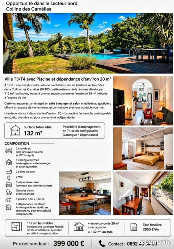 Maison 4 pièces 130 m² · à Saint-Denis · 130 m² · 395 000 €