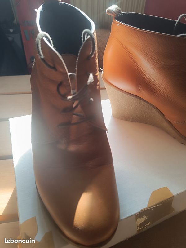 Bottines compensées en cuir Très bon état (image 14)