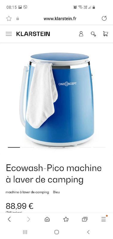 ONE CONCEPT Ecowash pico - Machine à Laver Camping Mini …