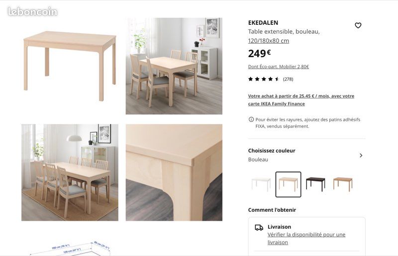 Table en bois IKEA (image 1)