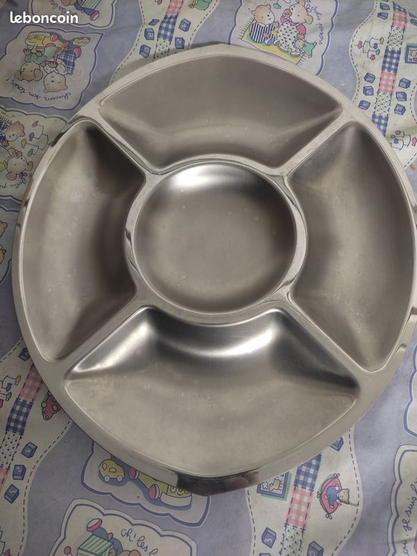 Plat De Service Guy Degrenne 5 Compartiments - Inox Argenté, Occasion