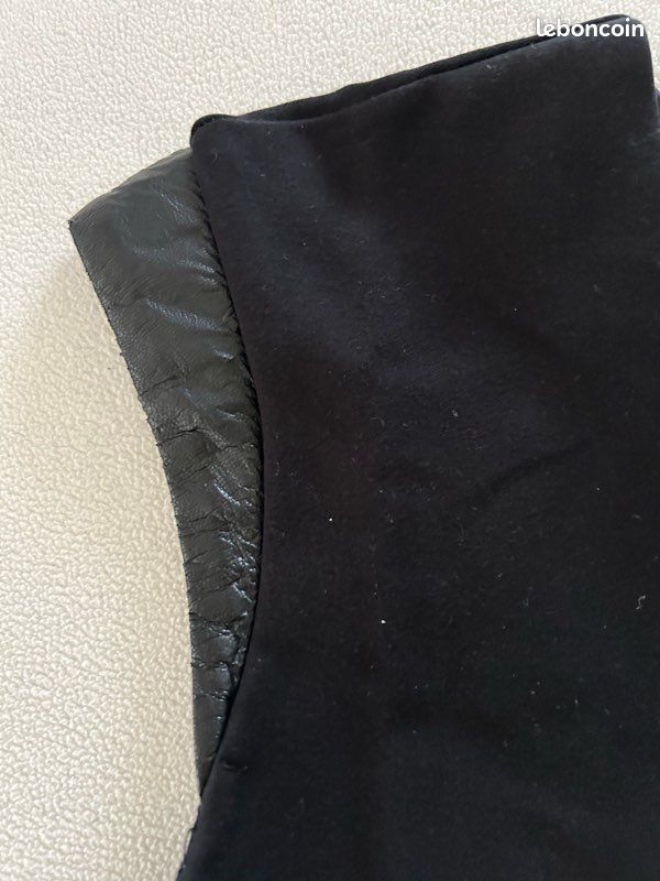 👗 KIOMI (36) petite robe noire avec empiècements simili cuir (image 6)