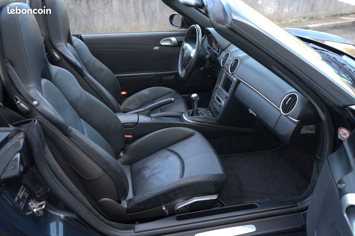 Porsche 987.1 Boxster S Gris Atlas Métallisé Intérieur Cuir Noir Capote noire Sièges Sport avec coques Phares Xénons (image 7)