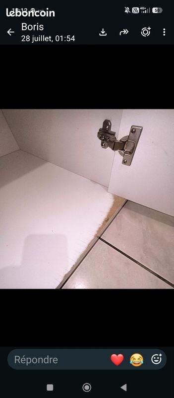 Armoire + lit laqué blanc (image 4)