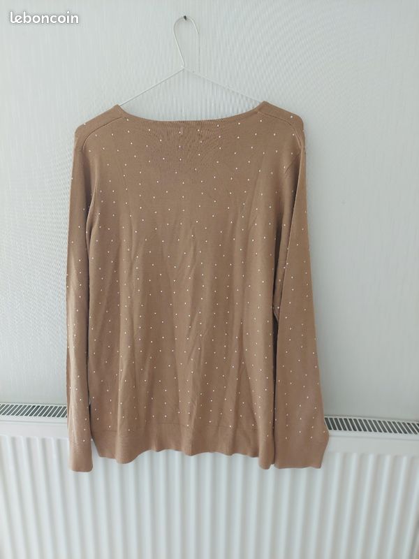 Haut Gilet Femme Next En Or Avec Strass - Taille 12 - Neuf Sans étiquettes - En Coton Mélangé Sans Manches